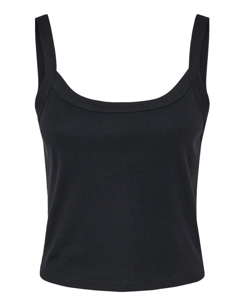Bella and Canvas Womens Micro Rib Spaghetti Strap Tank in Solid Black Blend