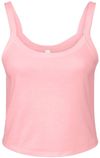 Am image of a Custom Bella and Canvas Womens Micro Rib Spaghetti Strap Tank in Solid Pink Blend!