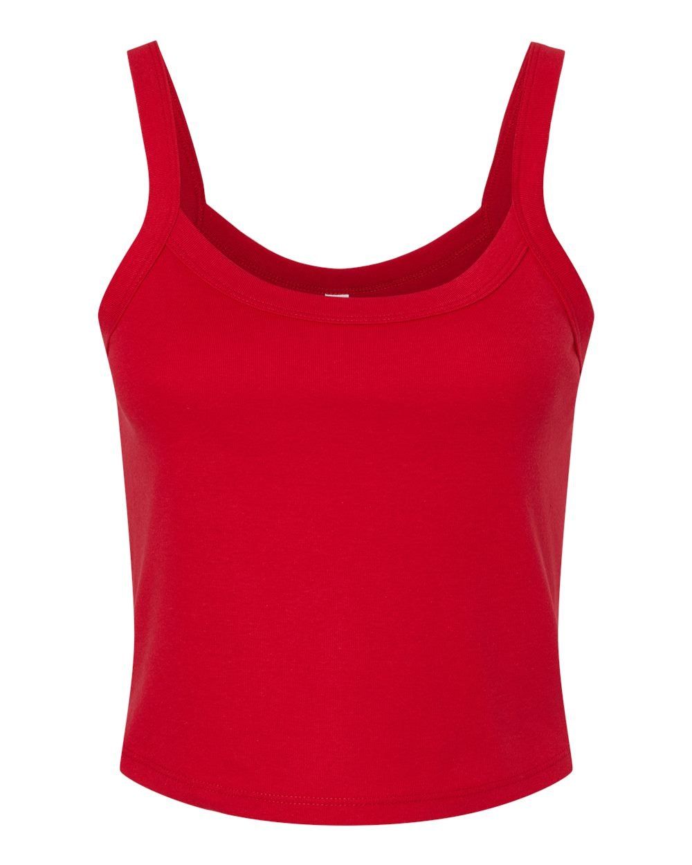 Bella and Canvas Womens Micro Rib Spaghetti Strap Tank in Solid Red Blend