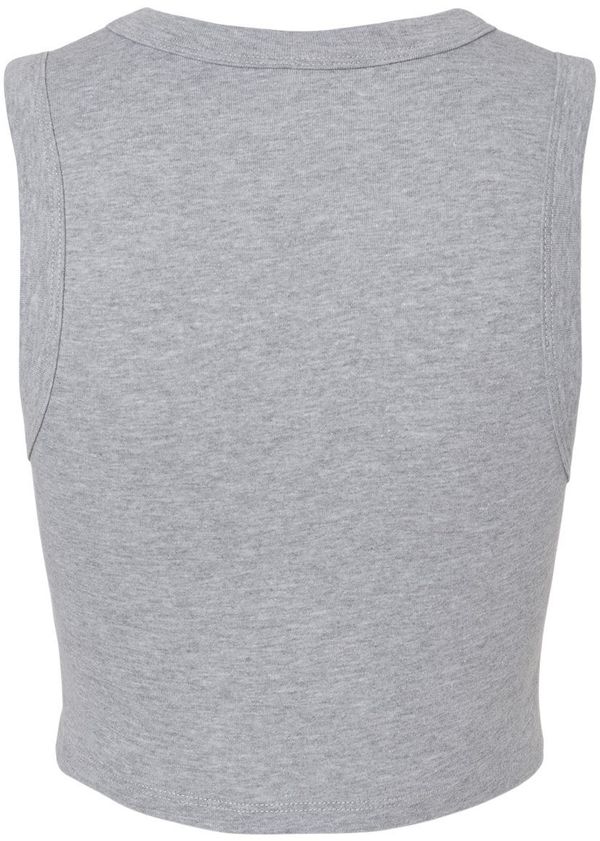 Am image of a Custom Bella and Canvas Womens Micro Rib Muscle Crop Tank in Athletic Heather!