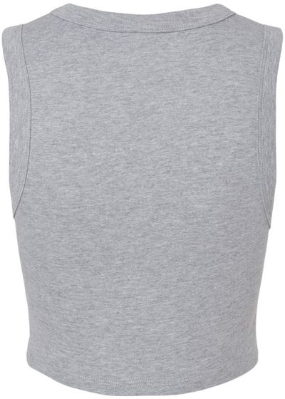 Am image of a Custom Bella and Canvas Womens Micro Rib Muscle Crop Tank in Athletic Heather!