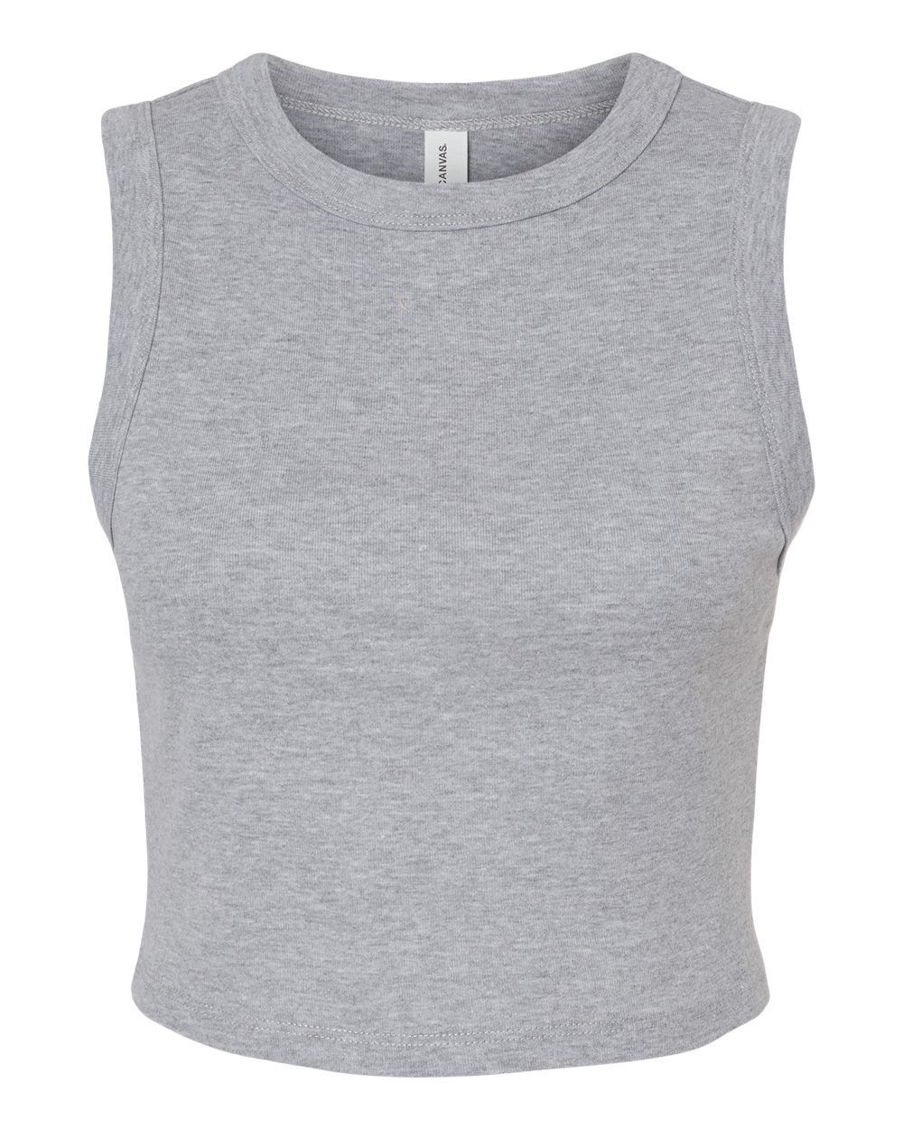 Bella and Canvas Womens Micro Rib Muscle Crop Tank in Athletic Heather
