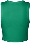 Am image of a Custom Bella and Canvas Womens Micro Rib Muscle Crop Tank in Solid Kelly Blend!