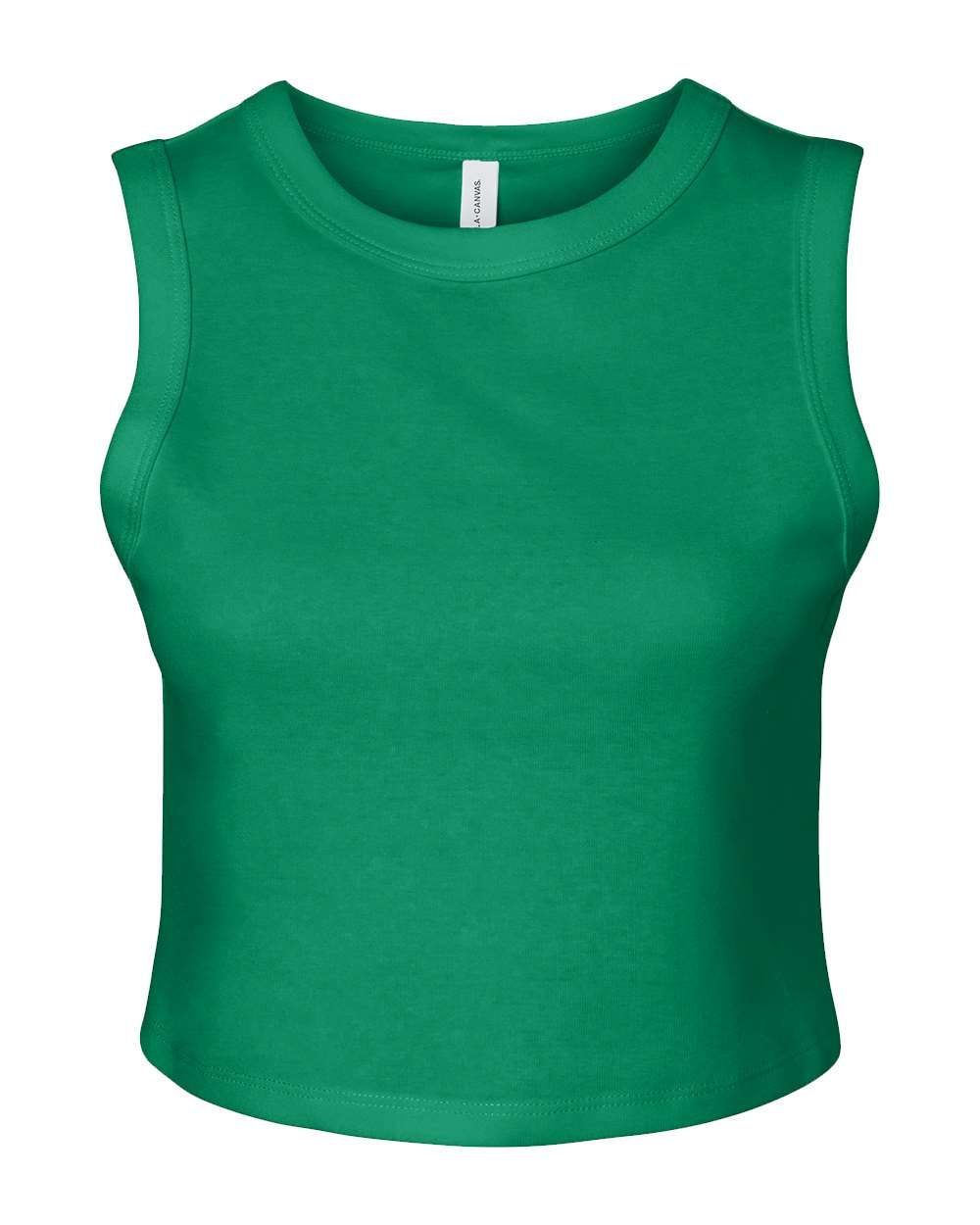 Bella and Canvas Womens Micro Rib Muscle Crop Tank in Solid Kelly Blend