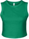 Am image of a Custom Bella and Canvas Womens Micro Rib Muscle Crop Tank in Solid Kelly Blend!