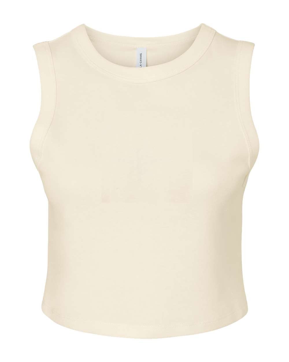 Bella and Canvas Womens Micro Rib Muscle Crop Tank in Solid Natural Blend
