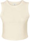 Am image of a Custom Bella and Canvas Womens Micro Rib Muscle Crop Tank in Solid Natural Blend!