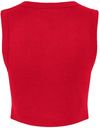 Am image of a Custom Bella and Canvas Womens Micro Rib Muscle Crop Tank in Solid Red Blend!