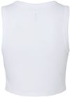 Am image of a Custom Bella and Canvas Womens Micro Rib Muscle Crop Tank in Solid White Blend!