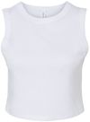 Am image of a Custom Bella and Canvas Womens Micro Rib Muscle Crop Tank in Solid White Blend!