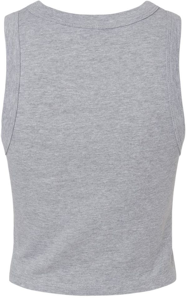 Am image of a Custom Bella and Canvas Womens Micro Rib Racer Tank in Athletic Heather!