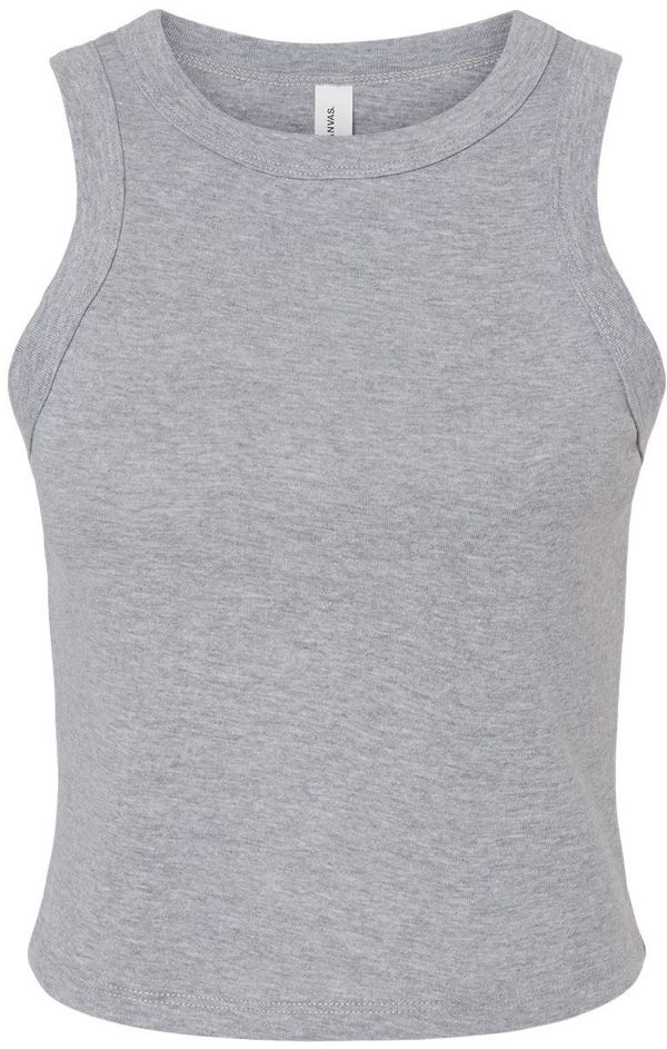 Am image of a Custom Bella and Canvas Womens Micro Rib Racer Tank in Athletic Heather!