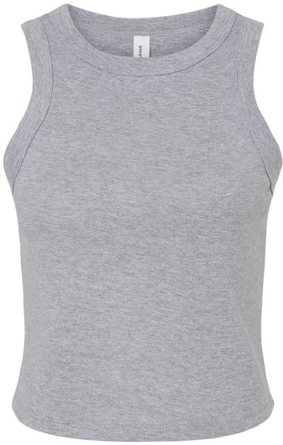 Am image of a Custom Bella and Canvas Womens Micro Rib Racer Tank in Athletic Heather!