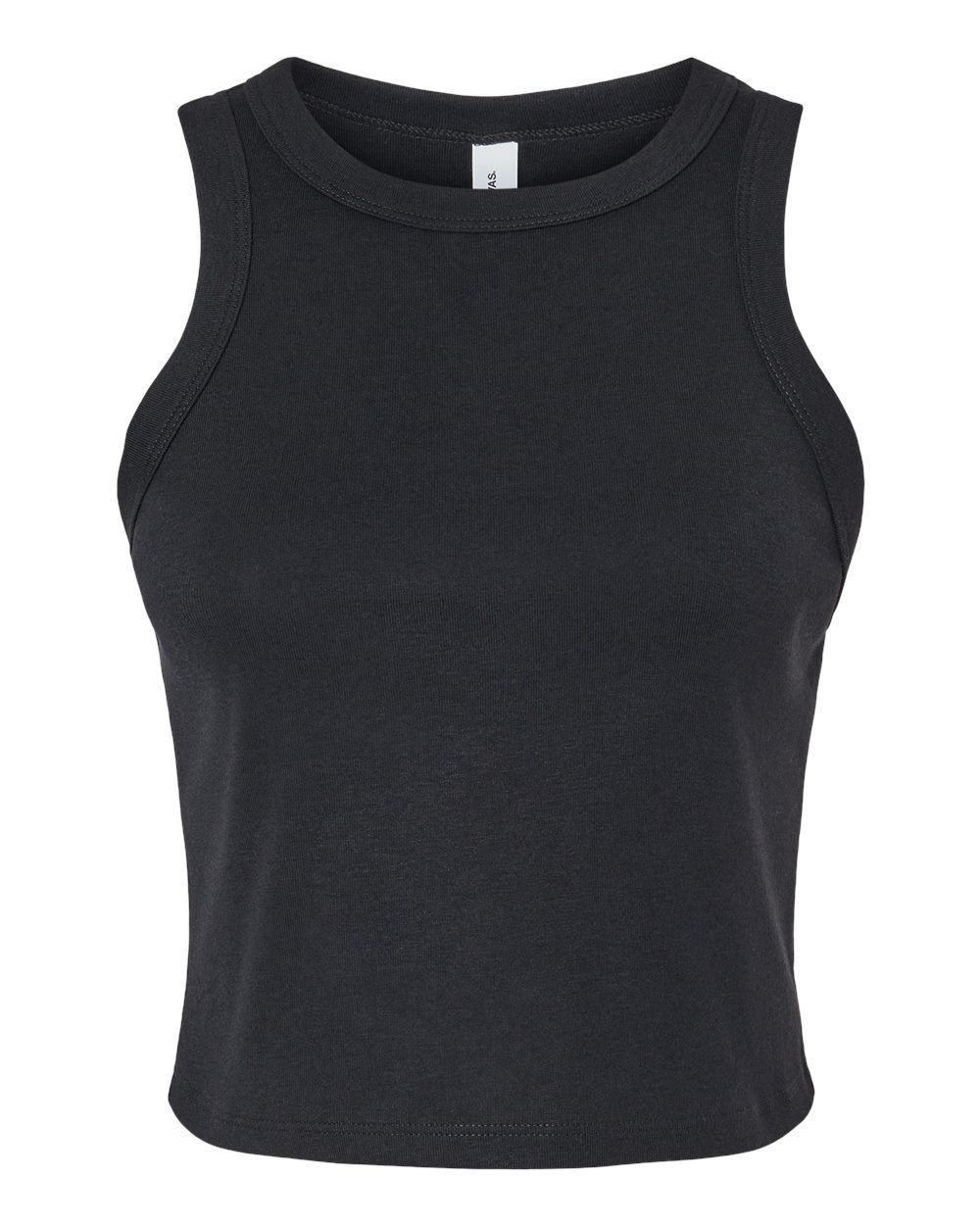 Bella and Canvas Womens Micro Rib Racer Tank in Solid Black Blend