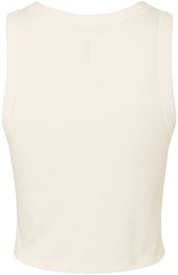 Am image of a Custom Bella and Canvas Womens Micro Rib Racer Tank in Solid Natural Blend!