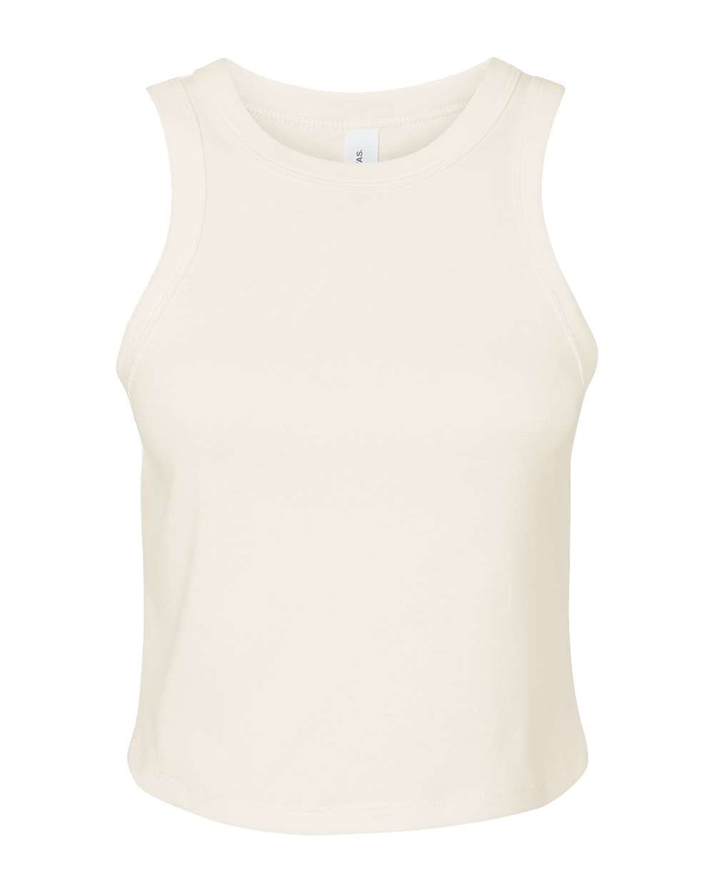 Bella and Canvas Womens Micro Rib Racer Tank in Solid Natural Blend