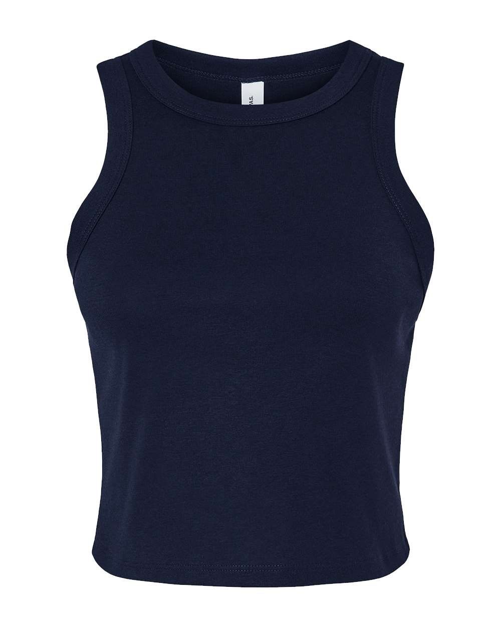 Bella and Canvas Womens Micro Rib Racer Tank in Solid Navy Blend
