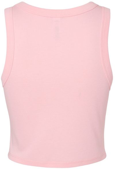 Am image of a Custom Bella and Canvas Womens Micro Rib Racer Tank in Solid Pink Blend!