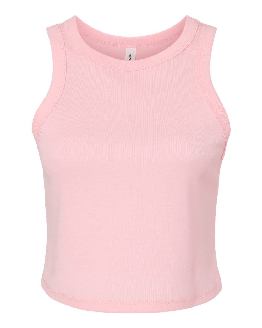Bella and Canvas Womens Micro Rib Racer Tank in Solid Pink Blend