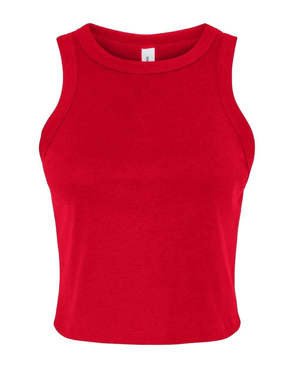 Bella and Canvas Womens Micro Rib Racer Tank in Solid Red Blend
