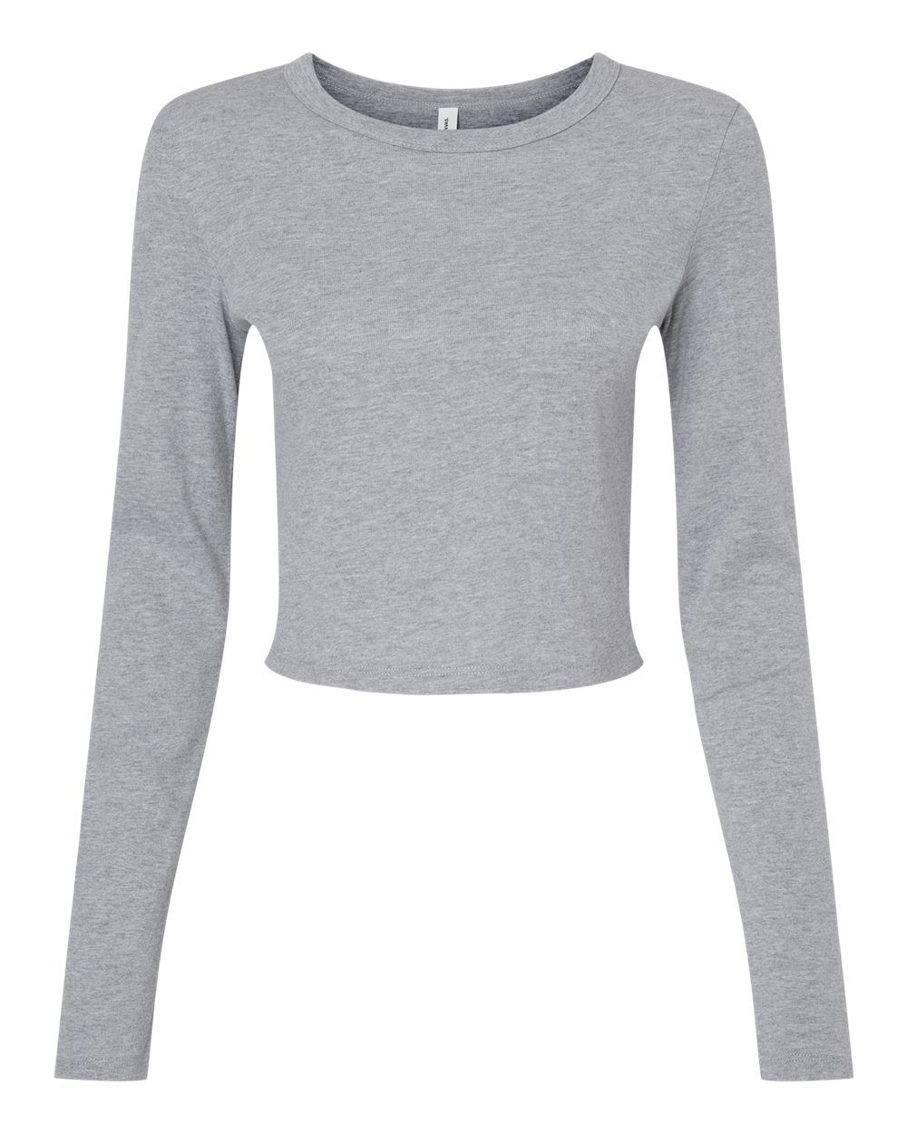 Bella and Canvas Womens Micro Rib Long Sleeve Baby Tee in Athletic Heather