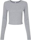 Am image of a Custom Bella and Canvas Womens Micro Rib Long Sleeve Baby Tee in Athletic Heather!