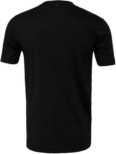 Am image of a Custom Bella and Canvas Unisex CVC Jersey Tee in Black Heather!
