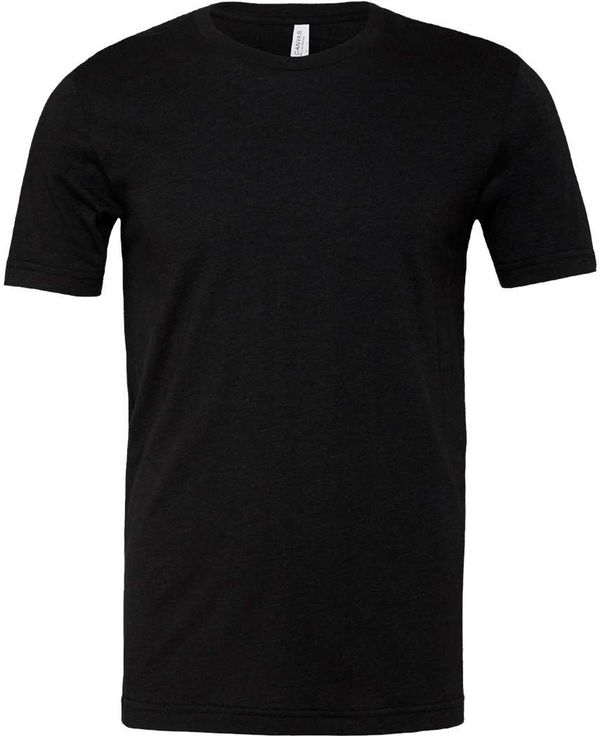 Am image of a Custom Bella and Canvas Unisex CVC Jersey Tee in Black Heather!