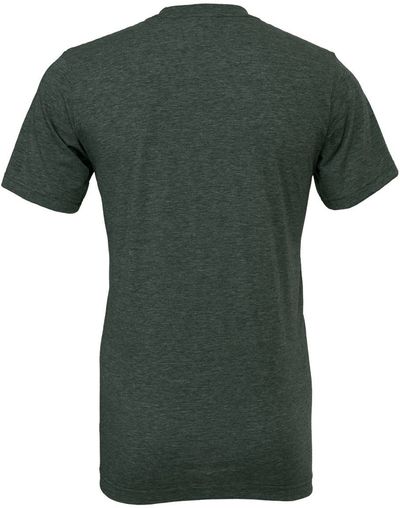 Am image of a Custom Bella and Canvas Unisex CVC Jersey Tee in Heather Forest!