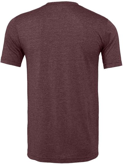 Am image of a Custom Bella and Canvas Unisex CVC Jersey Tee in Heather Maroon!