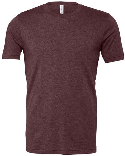 Am image of a Custom Bella and Canvas Unisex CVC Jersey Tee in Heather Maroon!