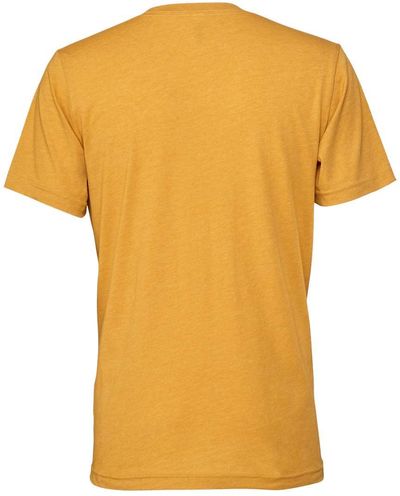 Am image of a Custom Bella and Canvas Unisex CVC Jersey Tee in Heather Mustard!
