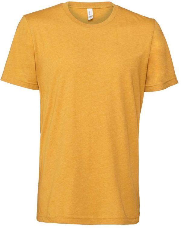 Am image of a Custom Bella and Canvas Unisex CVC Jersey Tee in Heather Mustard!