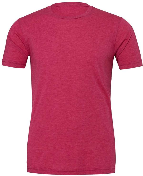 Am image of a Custom Bella and Canvas Unisex CVC Jersey Tee in Heather Raspberry!