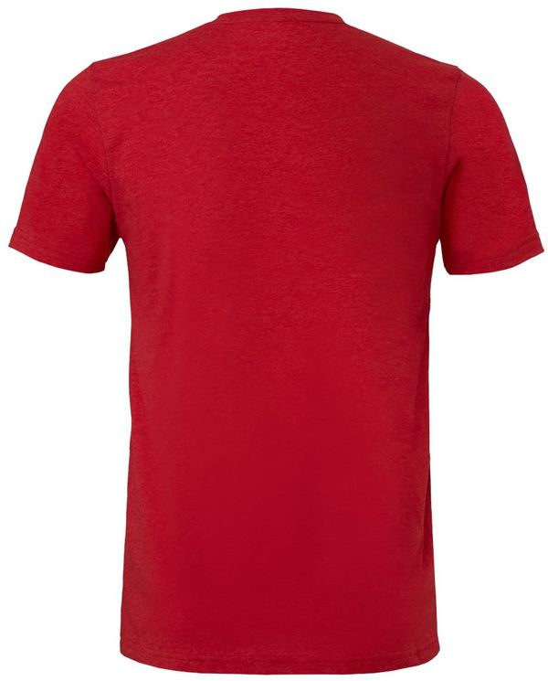 Am image of a Custom Bella and Canvas Unisex CVC Jersey Tee in Heather Red!