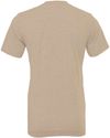 Am image of a Custom Bella and Canvas Unisex CVC Jersey Tee in Heather Tan!