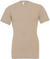 Am image of a Custom Bella and Canvas Unisex CVC Jersey Tee in Heather Tan!