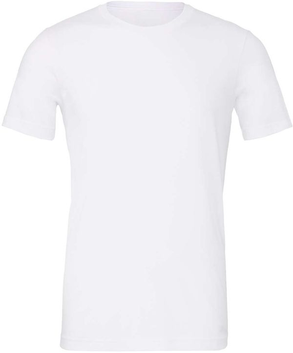 Am image of a Custom Bella and Canvas Unisex CVC Jersey Tee in Solid White Blend!