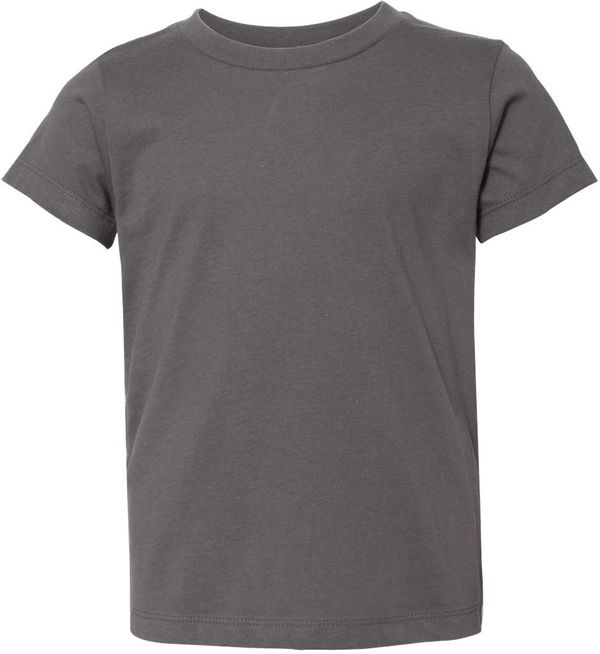 Am image of a Custom Bella and Canvas Toddler Jersey Tee in Asphalt!