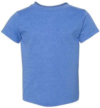 Am image of a Custom Bella and Canvas Toddler Jersey Tee in Heather Columbia Blue!