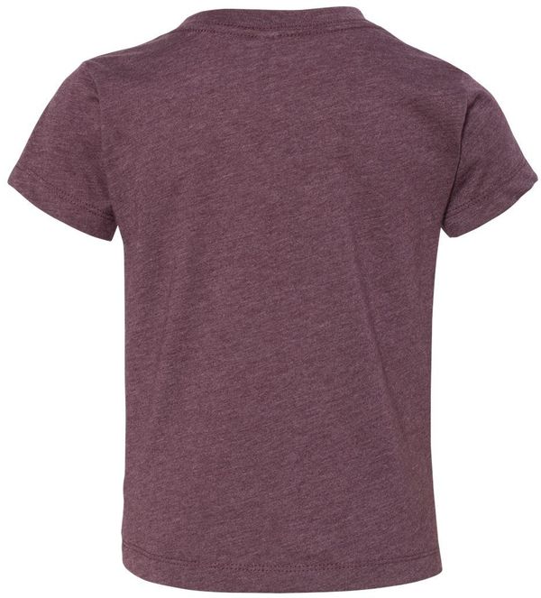 Am image of a Custom Bella and Canvas Toddler Jersey Tee in Heather Maroon!