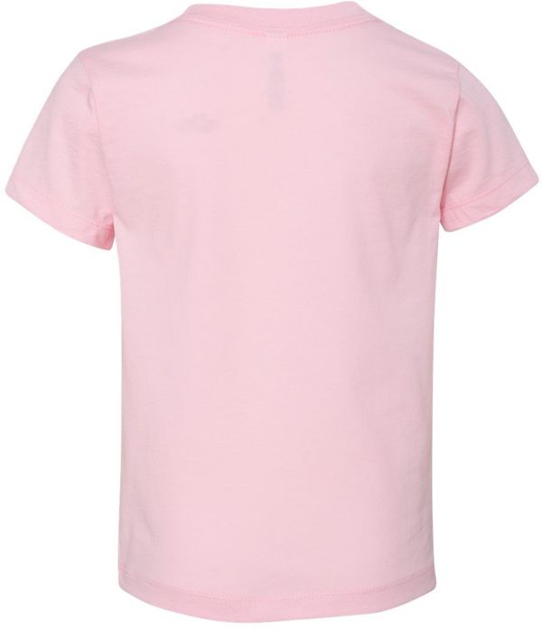 Am image of a Custom Bella and Canvas Toddler Jersey Tee in Pink!
