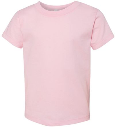 Am image of a Custom Bella and Canvas Toddler Jersey Tee in Pink!