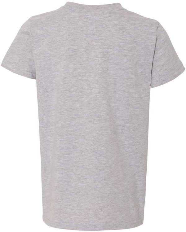 Am image of a Custom BELLA AND CANVAS Youth CVC Jersey Tee in Athletic Heather!