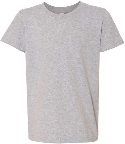 Am image of a Custom BELLA AND CANVAS Youth CVC Jersey Tee in Athletic Heather!