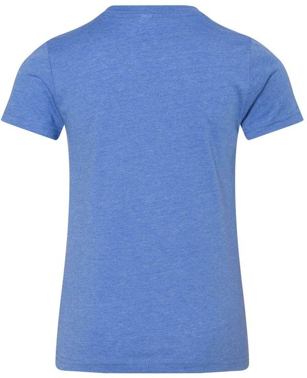 Am image of a Custom BELLA AND CANVAS Youth CVC Jersey Tee in Heather Columbia Blue!