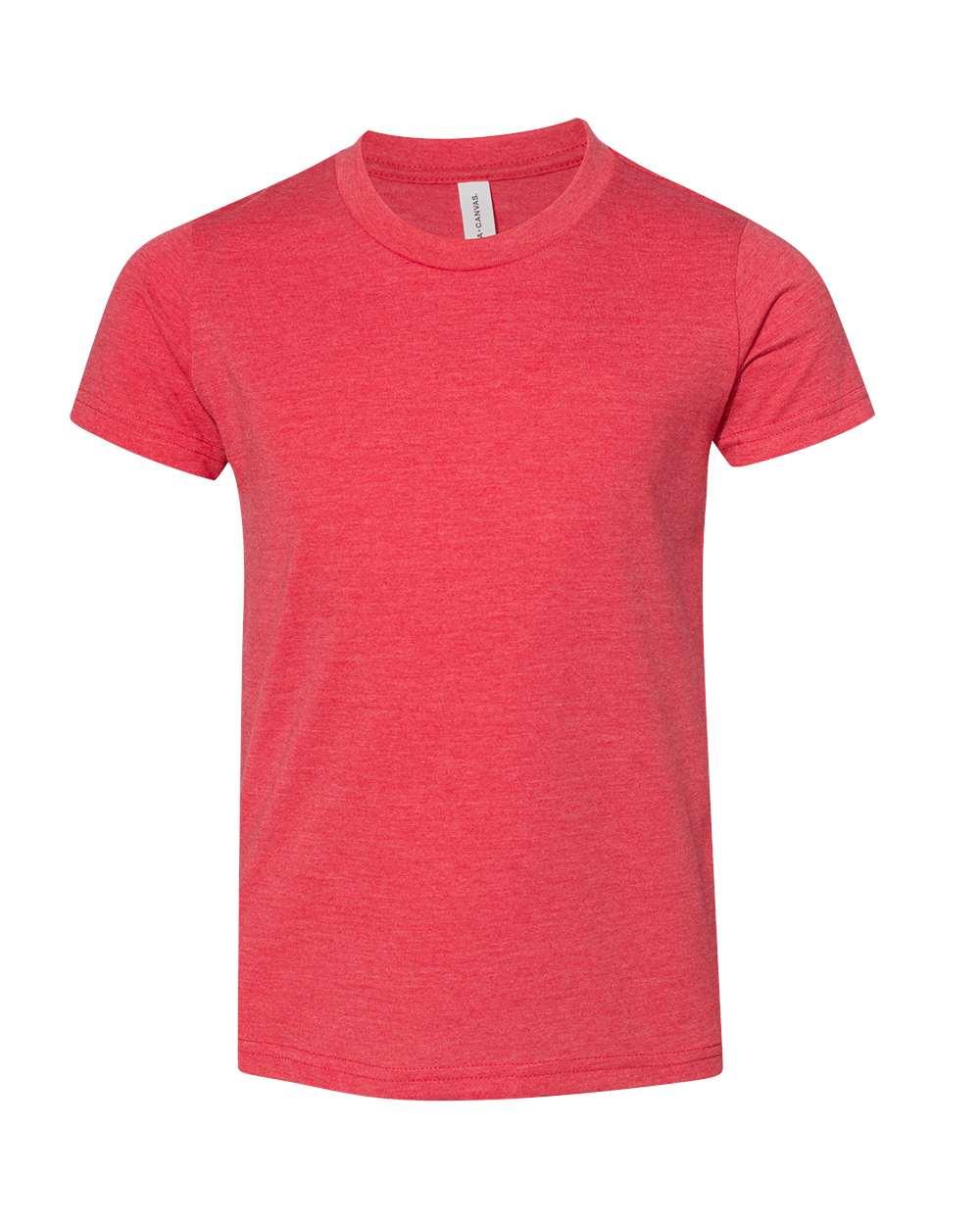 BELLA AND CANVAS Youth CVC Jersey Tee in Heather Red