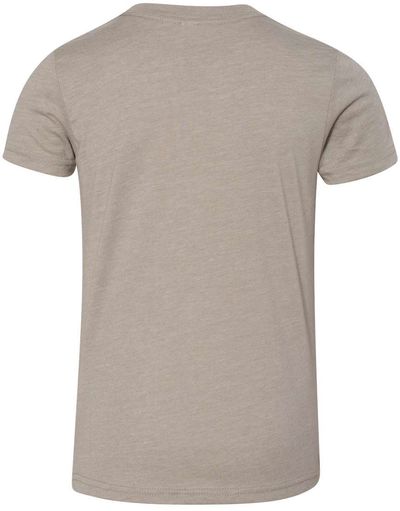 Am image of a Custom BELLA AND CANVAS Youth CVC Jersey Tee in Heather Stone!