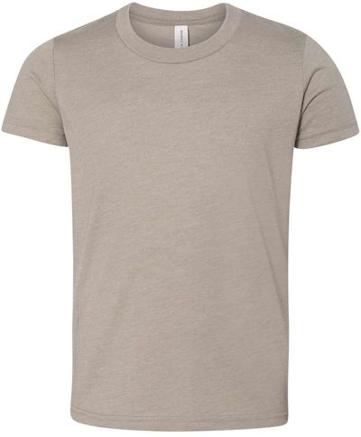 Am image of a Custom BELLA AND CANVAS Youth CVC Jersey Tee in Heather Stone!