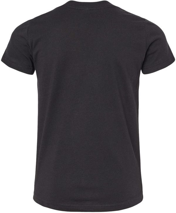 Am image of a Custom BELLA AND CANVAS Youth CVC Jersey Tee in Solid Black Blend!